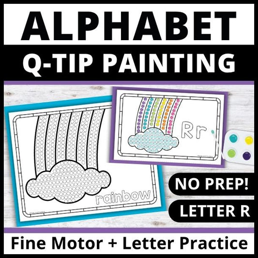 Letter R Q-tip Dot Painting Activity Pages