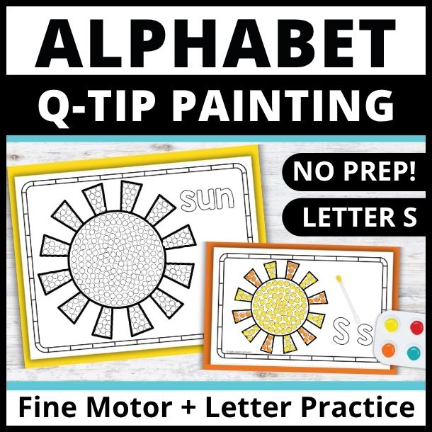 Letter S Q-tip Dot Painting Activity Pages