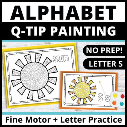 Letter S Q-tip Dot Painting Activity Pages
