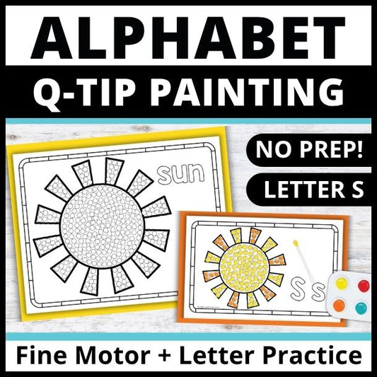 Letter S Q-tip Dot Painting Activity Pages