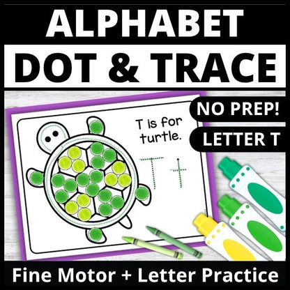 Letter T Dot Marker Coloring Pages