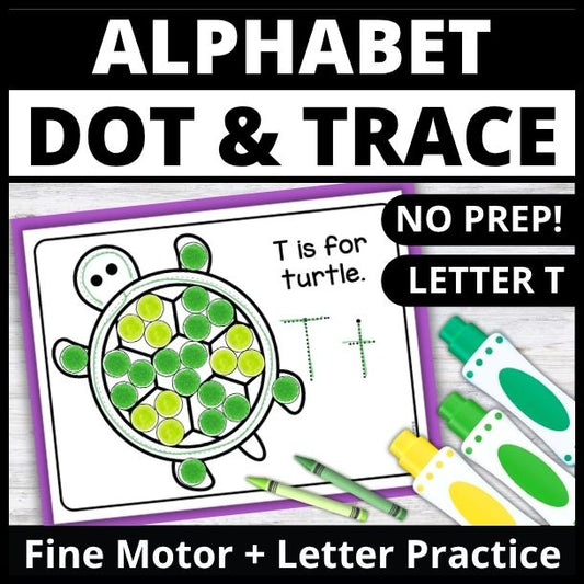 Letter T Dot Marker Coloring Pages