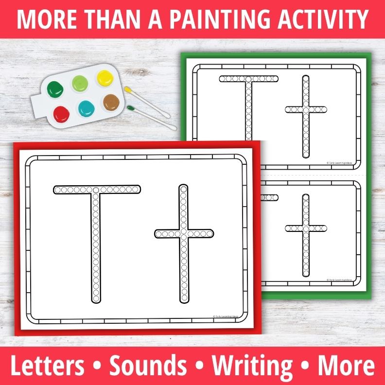 Letter T Q-tip Dot Painting Activity Pages