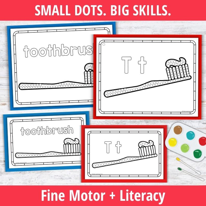 Letter T Q-tip Dot Painting Activity Pages