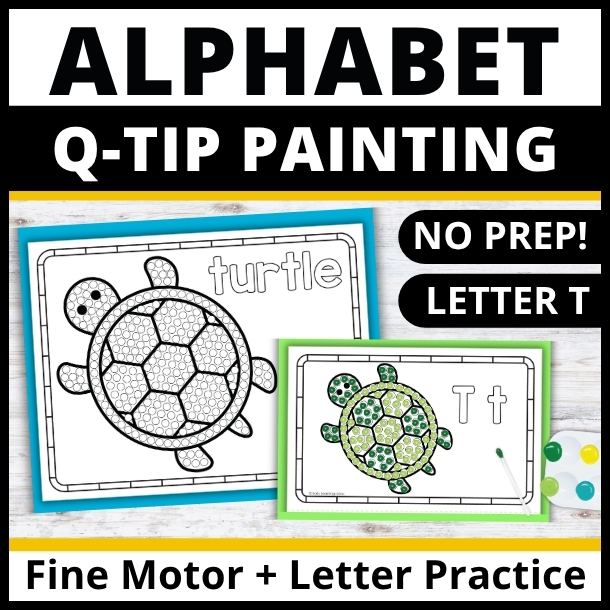 Letter T Q-tip Dot Painting Activity Pages