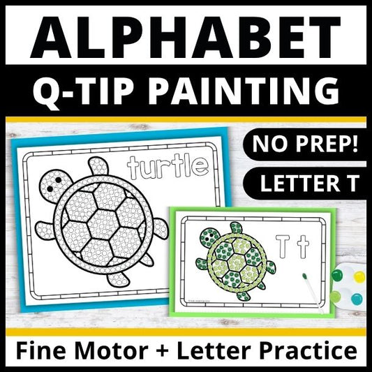 Letter T Q-tip Dot Painting Activity Pages