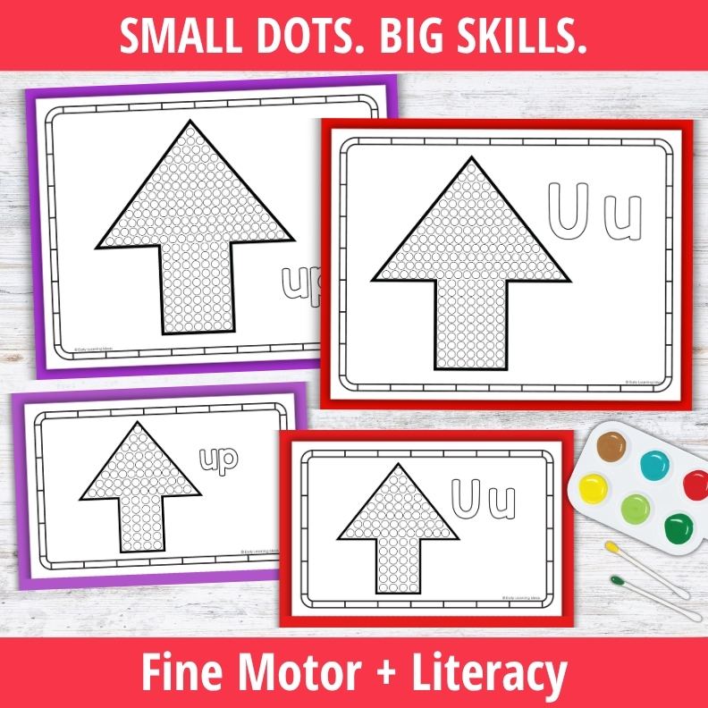 Letter U Q-tip Dot Painting Activity Pages