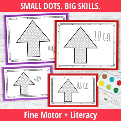 Letter U Q-tip Dot Painting Activity Pages