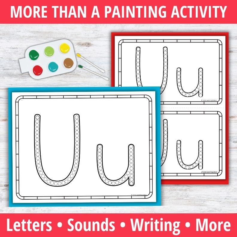 Letter U Q-tip Dot Painting Activity Pages