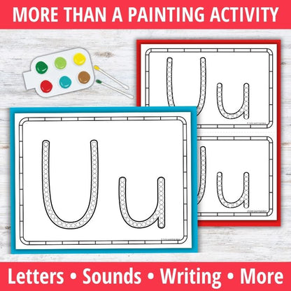 Letter U Q-tip Dot Painting Activity Pages