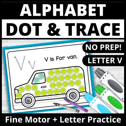 Letter V Dot Marker Coloring Pages