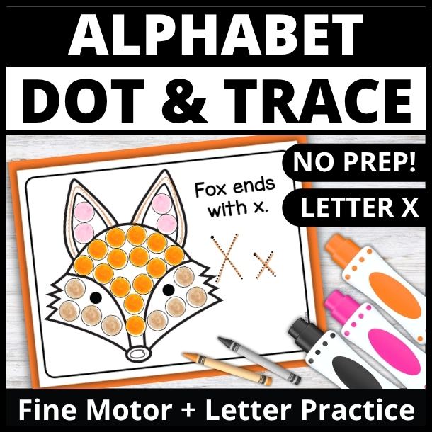 Letter X Dot Marker Coloring Pages