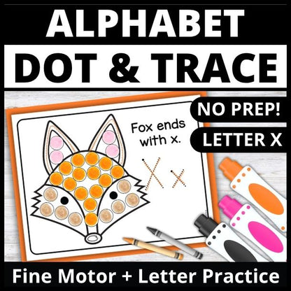 Letter X Dot Marker Coloring Pages