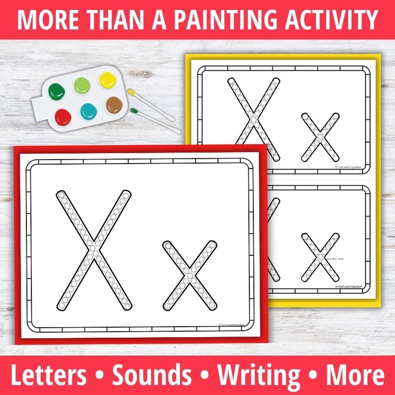 Letter X Q-tip Dot Painting Activity Pages