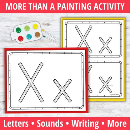 Letter X Q-tip Dot Painting Activity Pages