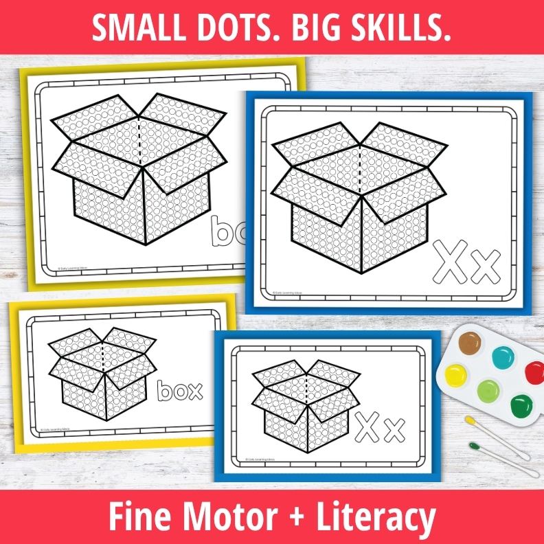 Letter X Q-tip Dot Painting Activity Pages