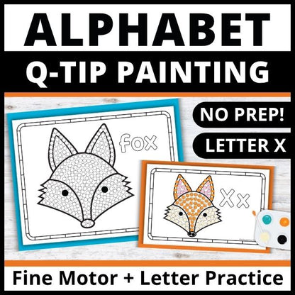 Letter X Q-tip Dot Painting Activity Pages