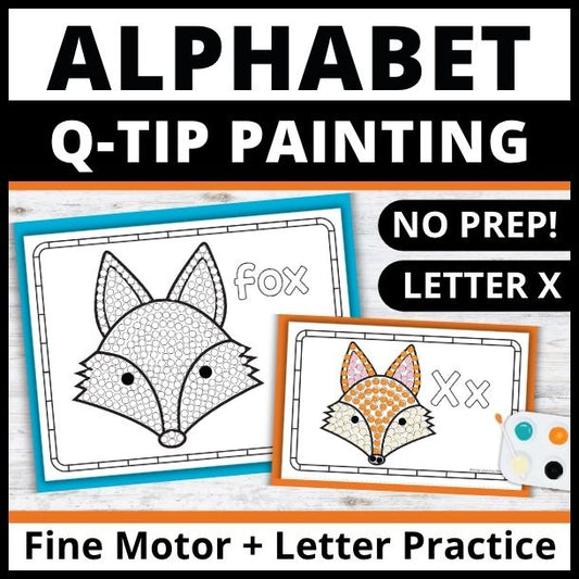Letter X Q-tip Dot Painting Activity Pages