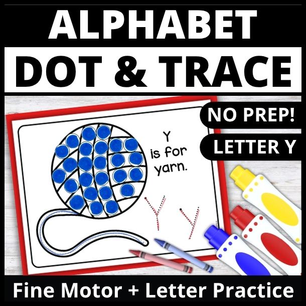 Letter Y Dot Marker Coloring Pages