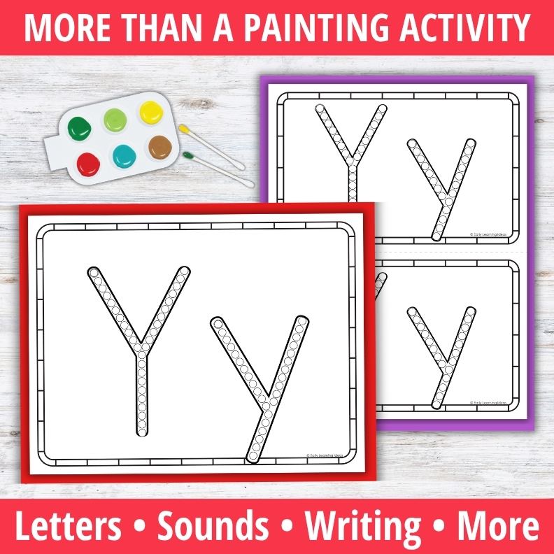 Letter Y Q-tip Dot Painting Activity Pages