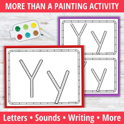 Letter Y Q-tip Dot Painting Activity Pages