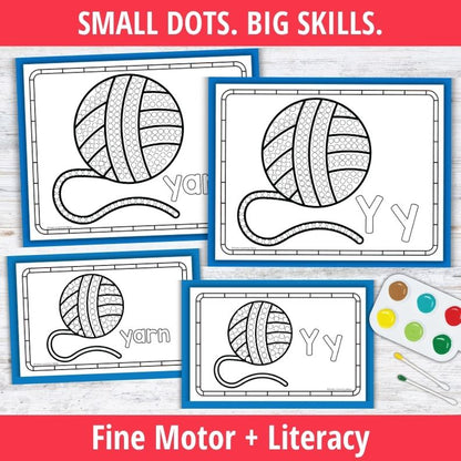 Letter Y Q-tip Dot Painting Activity Pages
