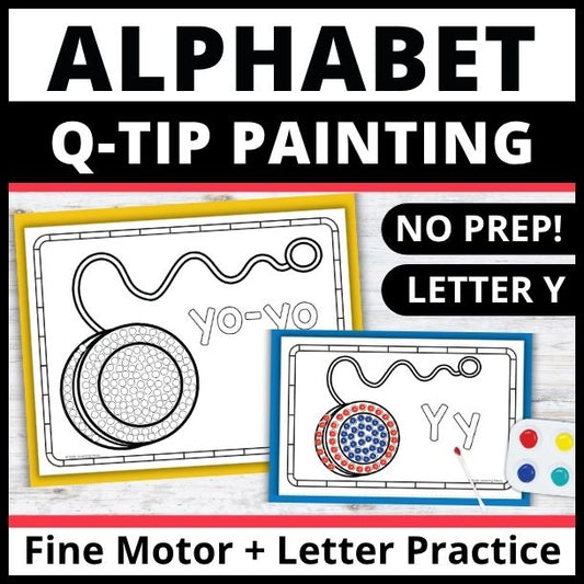 Letter Y Q-tip Dot Painting Activity Pages