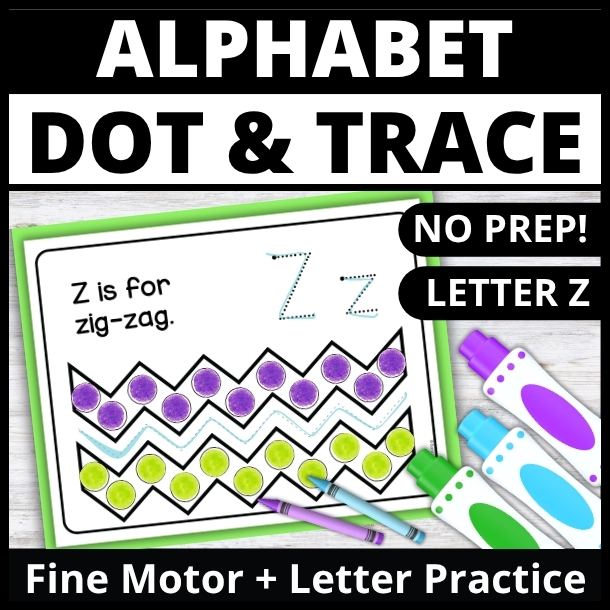 Letter Z Dot Marker Coloring Pages