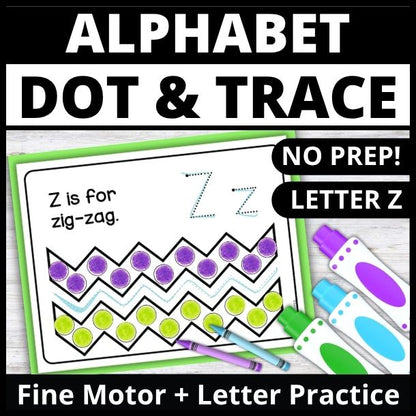 Letter Z Dot Marker Coloring Pages