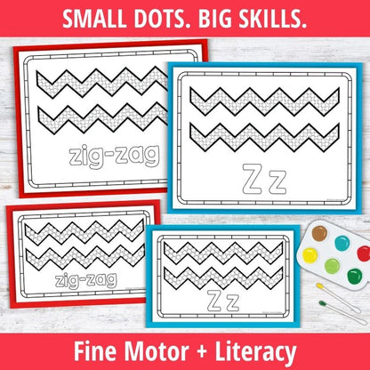 Letter Z Q-tip Dot Painting Activity Pages