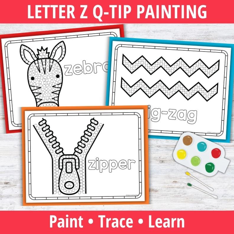 Letter Z Q-tip Dot Painting Activity Pages