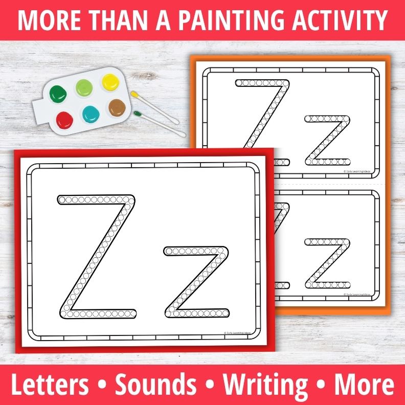 Letter Z Q-tip Dot Painting Activity Pages