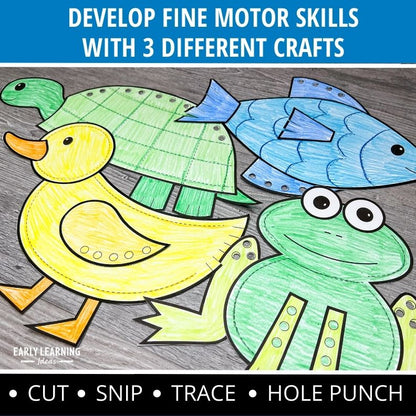 Pond Animals Fine Motor Craft Activities