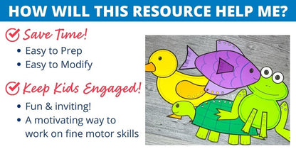 Pond Animals Fine Motor Craft Activities