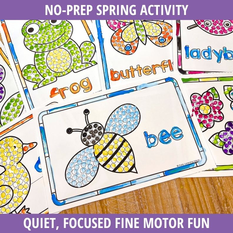 Tip Spring Painting Sheets.pdf Spring Q-Tip Painting Activities – Early Learning Ideas
