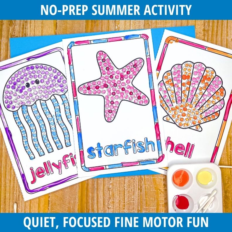 Summer Q-Tip Painting Activities