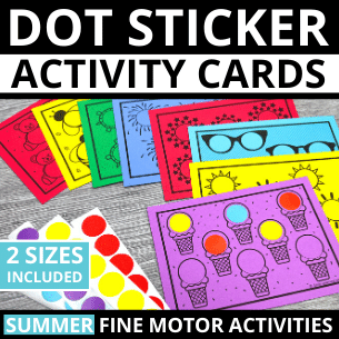 Summer Dot Sticker Fine Motor Task Cards