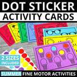 Summer Dot Sticker Fine Motor Task Cards