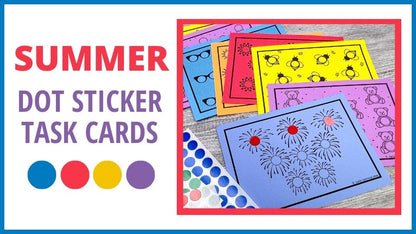 Summer Dot Sticker Fine Motor Task Cards