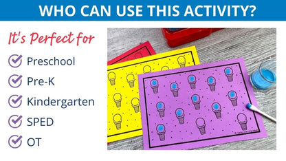 Summer Dot Sticker Fine Motor Task Cards