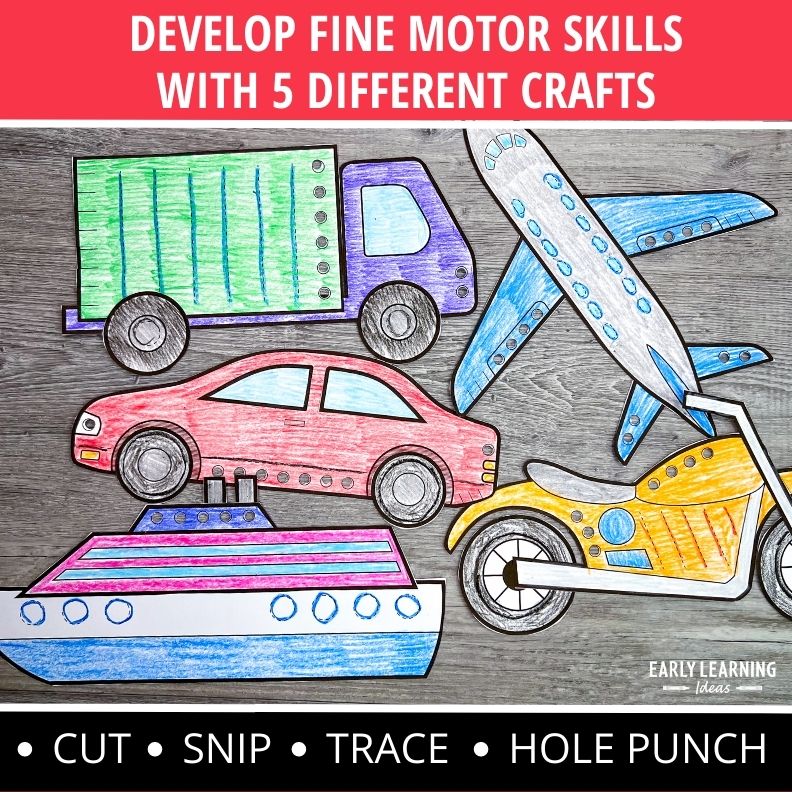 Transportation Crafts and Fine Motor Activities