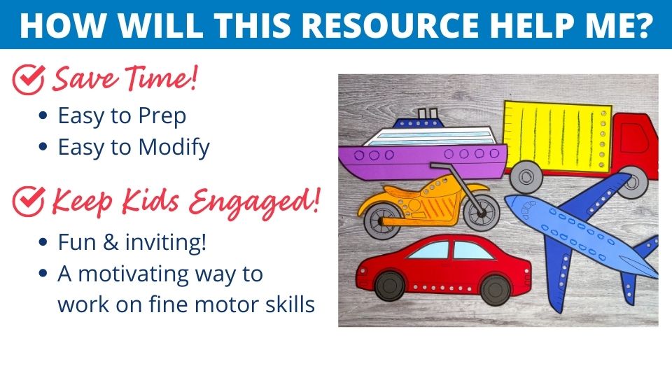 Transportation Crafts and Fine Motor Activities