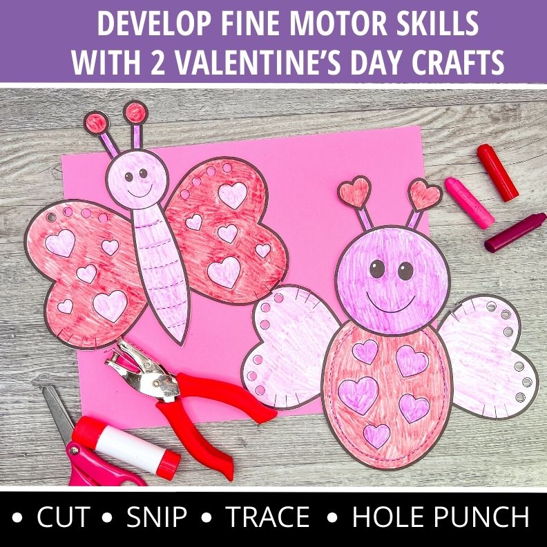 Love Bug Crafts and Fine Motor Activities