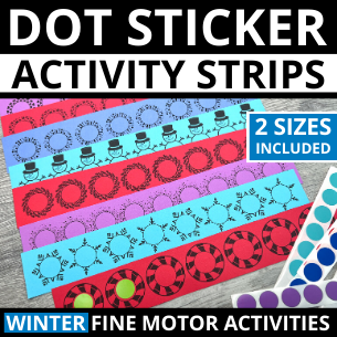 Winter Dot Sticker FIne Motor Activity Strips