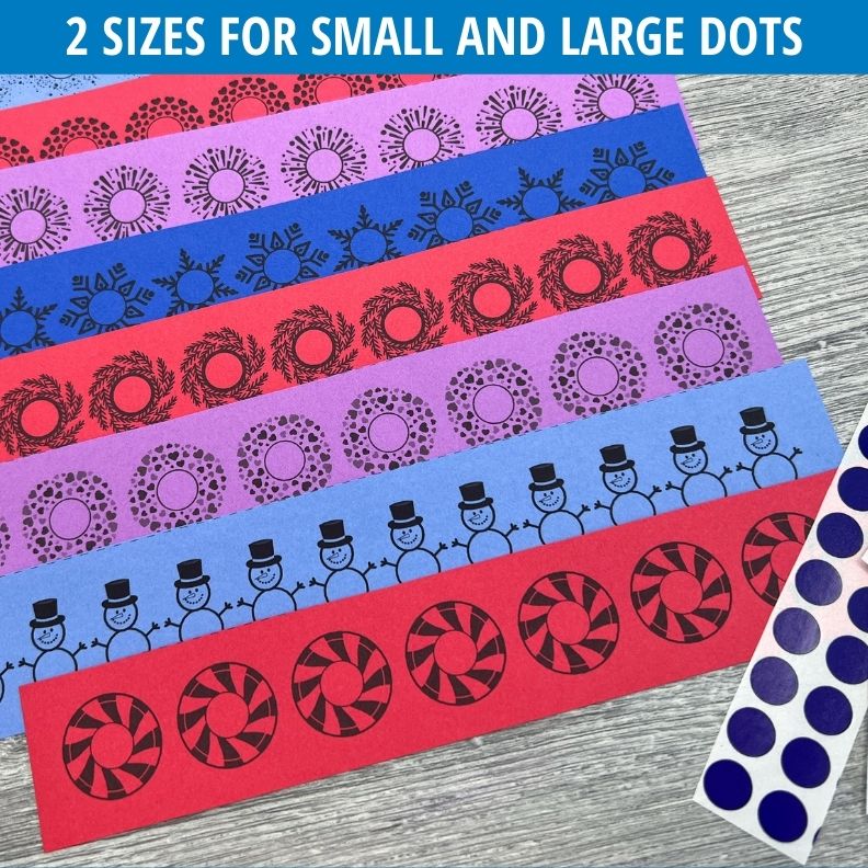 Winter Dot Sticker FIne Motor Activity Strips