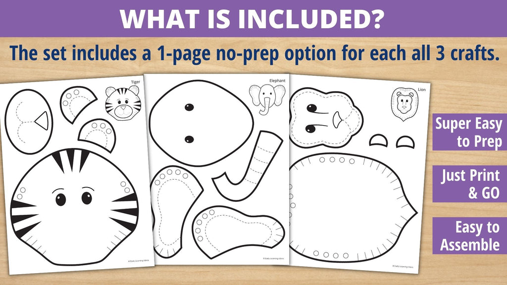 Zoo Animal Fine Motor Craft Activities Early Learning Ideas