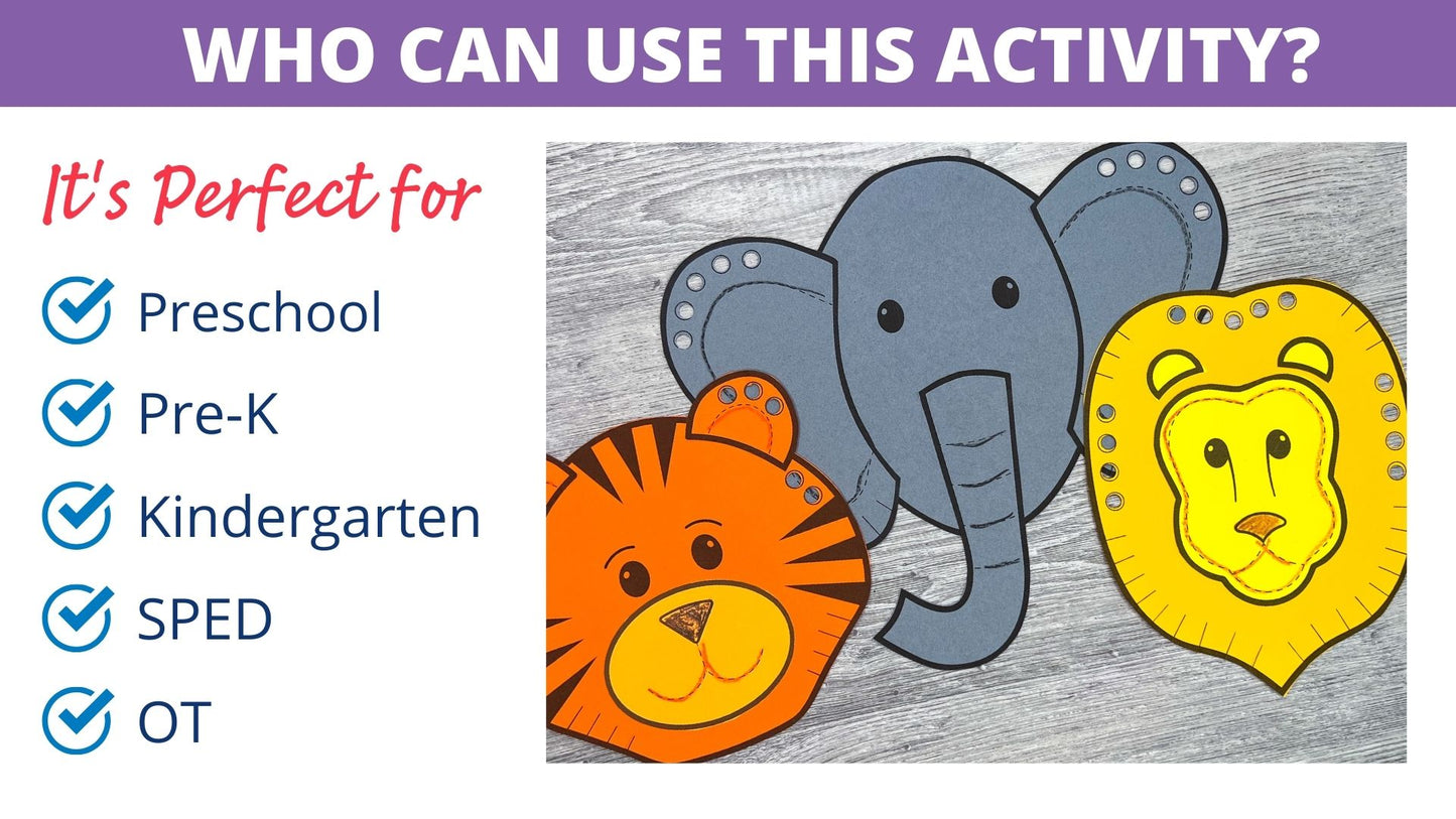 Zoo Animal Fine Motor Craft Activities