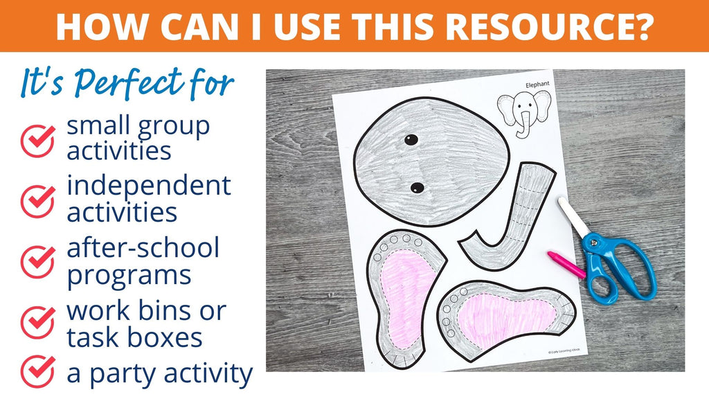 Zoo Animal Fine Motor Craft Activities Early Learning Ideas