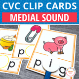 CVC Medial Sounds Clip Cards