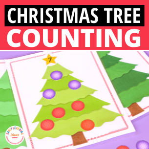 Christmas Math Activities: Christmas Tree Math Play Dough Mat